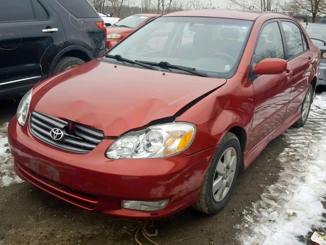 2T1BR32E83C160257 - 2003 TOYOTA COROLLA CE RED photo 2