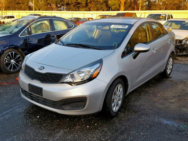 KNADM4A3XD6308394 - 2013 KIA RIO LX SILVER photo 2