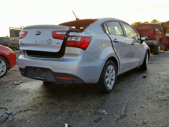 KNADM4A3XD6308394 - 2013 KIA RIO LX SILVER photo 4