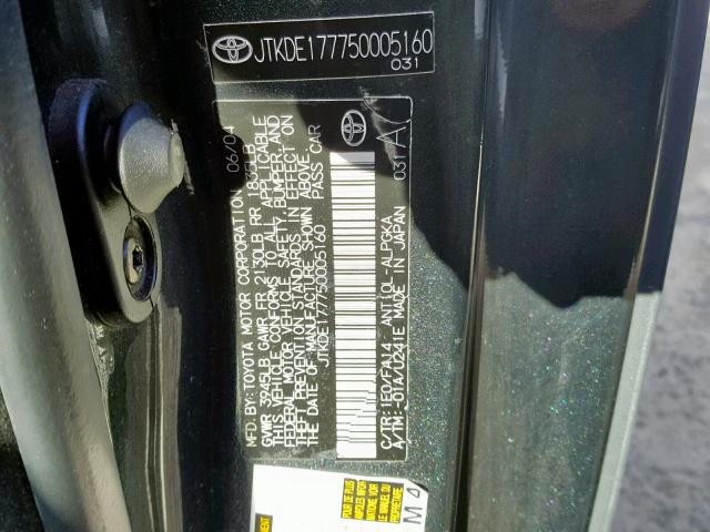 JTKDE177750005160 - 2005 TOYOTA SCION TC 黑色 照片 10