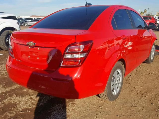 1G1JB5SH3H4159428 - 2017 CHEVROLET SONIC LS 红色 照片 4