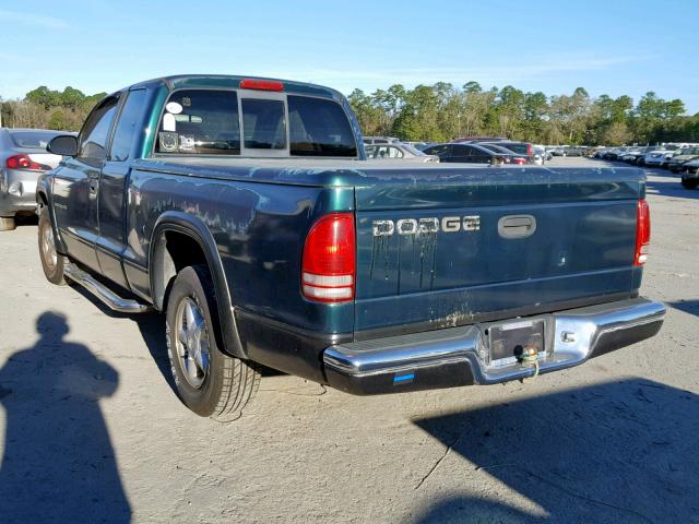 1B7GL22X2WS539695 - 1998 DODGE DAKOTA GREEN photo 3