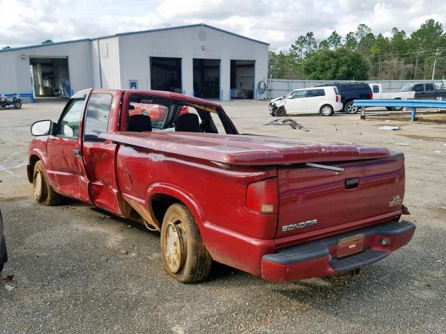 1GTCS19X738226653 - 2003 GMC SONOMA MAROON photo 3