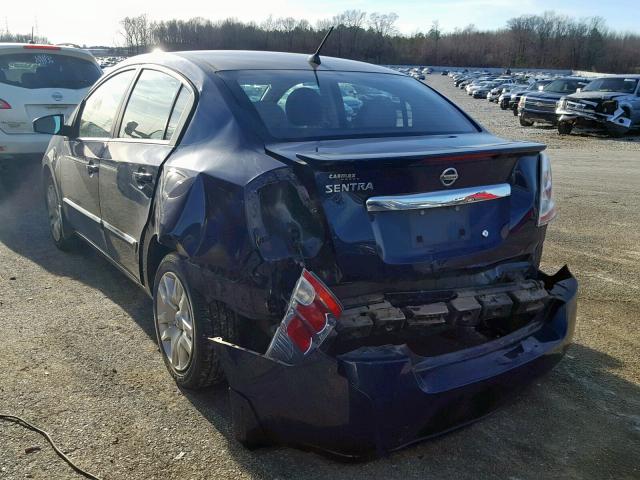 3N1AB6AP0CL711947 - 2012 NISSAN SENTRA 2.0 BLUE photo 3