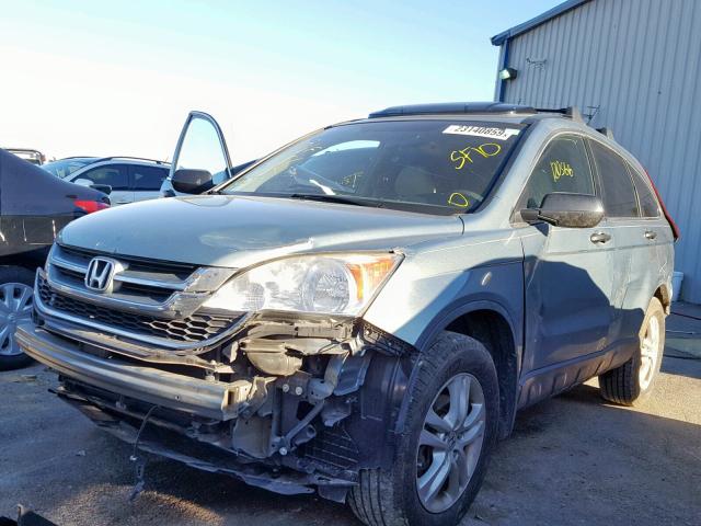 5J6RE4H54AL044755 - 2010 HONDA CR-V EX BLUE photo 2