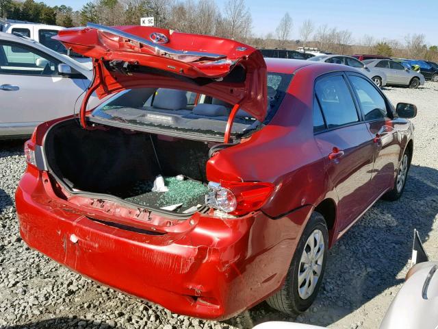 2T1BU4EE2BC632449 - 2011 TOYOTA COROLLA BA RED photo 4