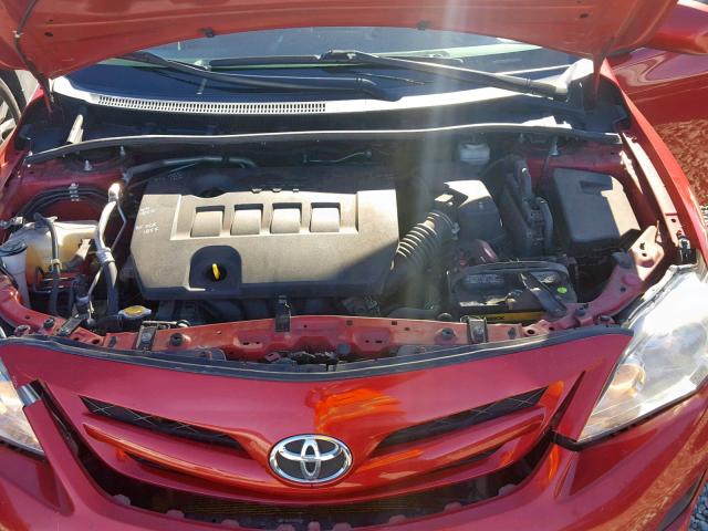 2T1BU4EE2BC632449 - 2011 TOYOTA COROLLA BA RED photo 7