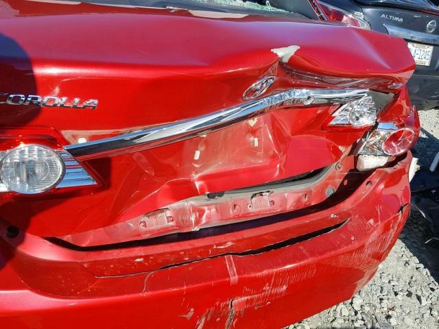 2T1BU4EE2BC632449 - 2011 TOYOTA COROLLA BA RED photo 9