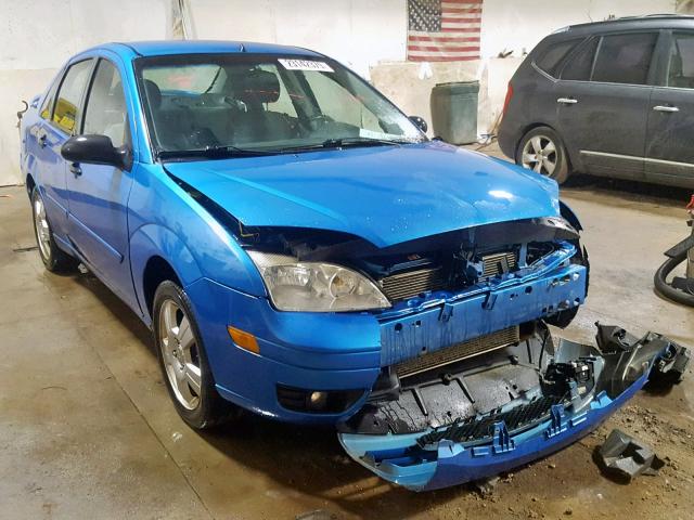 1FAHP34N37W364075 - 2007 FORD FOCUS ZX4 BLUE photo 1