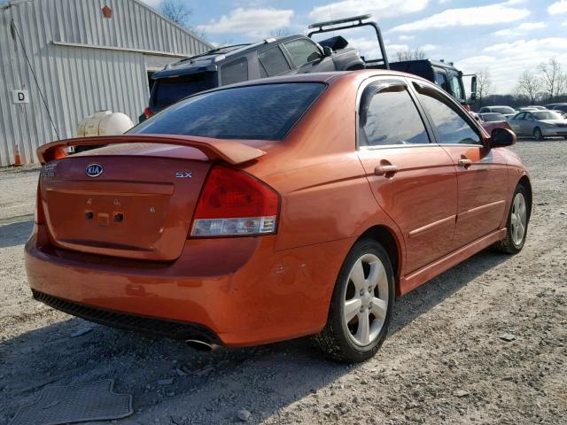 KNAFE121375009728 - 2007 KIA SPECTRA EX ORANGE photo 4