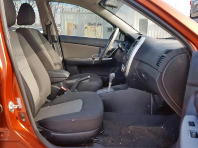 KNAFE121375009728 - 2007 KIA SPECTRA EX ORANGE photo 5