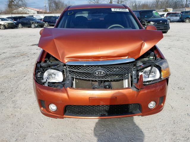 KNAFE121375009728 - 2007 KIA SPECTRA EX ORANGE photo 9