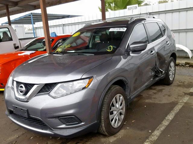 KNMAT2MT8GP608877 - 2016 NISSAN ROGUE S GRAY photo 2