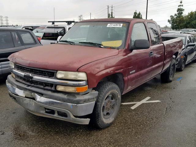 2GCEK19T4X1285299 - 1999 CHEVROLET SILVERADO BURGUNDY photo 2