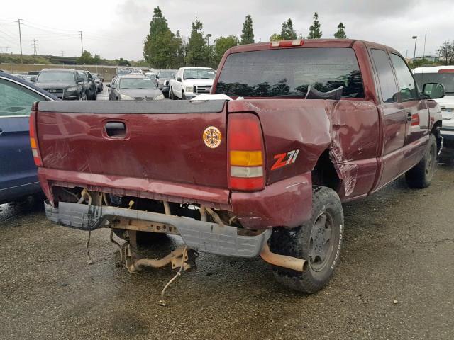 2GCEK19T4X1285299 - 1999 CHEVROLET SILVERADO 勃艮第红 照片 4