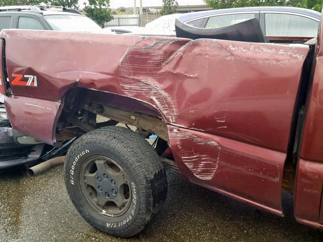 2GCEK19T4X1285299 - 1999 CHEVROLET SILVERADO 勃艮第红 照片 9