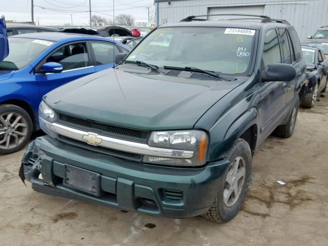 1GNDT13S842435247 - 2004 CHEVROLET TRAILBLAZE GREEN photo 2