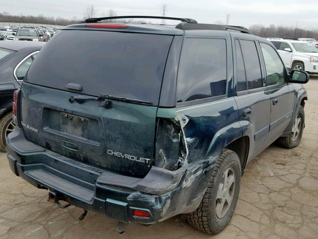 1GNDT13S842435247 - 2004 CHEVROLET TRAILBLAZE GREEN photo 4