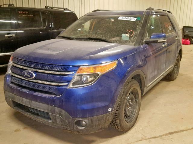 1FM5K8F89EGA24187 - 2014 FORD EXPLORER L BLUE photo 2