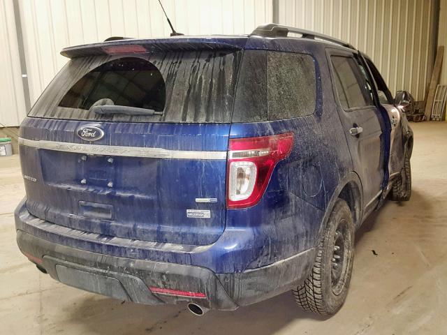 1FM5K8F89EGA24187 - 2014 FORD EXPLORER L BLUE photo 4