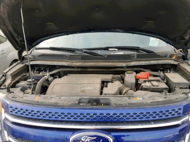 1FM5K8F89EGA24187 - 2014 FORD EXPLORER L BLUE photo 7