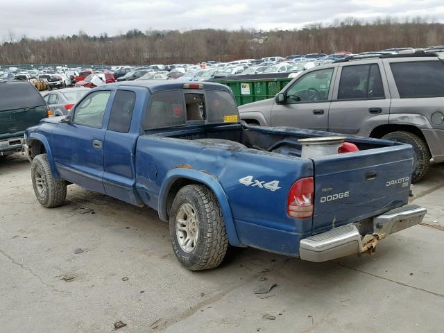 1D7HG42N83S136602 - 2003 DODGE DAKOTA SLT BLUE photo 3