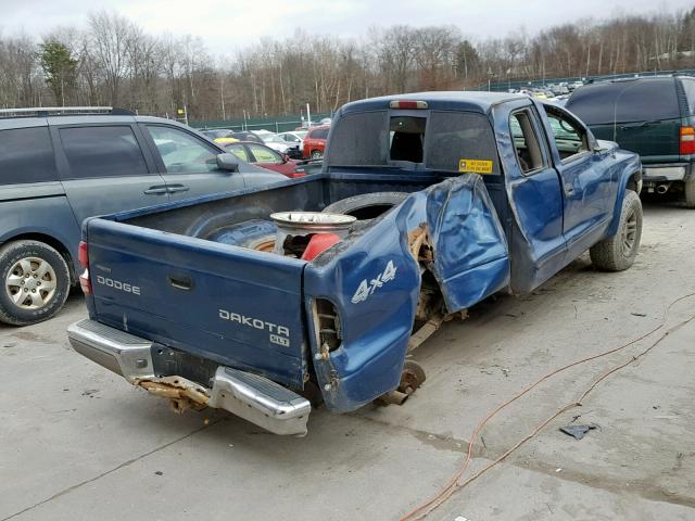 1D7HG42N83S136602 - 2003 DODGE DAKOTA SLT BLUE photo 4