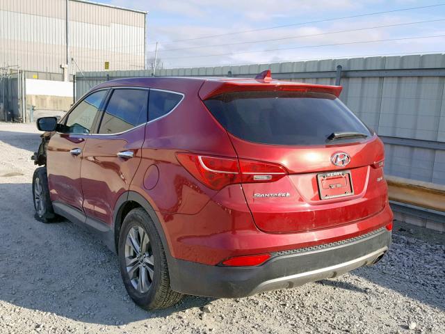 5XYZT3LB1GG367832 - 2016 HYUNDAI SANTA FE S MAROON photo 3