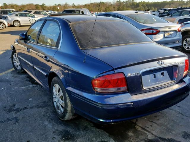 KMHWF25H04A076235 - 2004 HYUNDAI SONATA GL BLUE photo 3