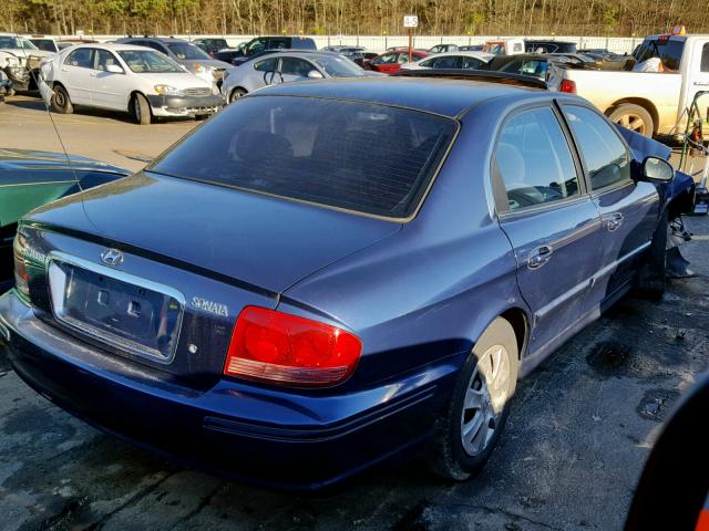 KMHWF25H04A076235 - 2004 HYUNDAI SONATA GL BLUE photo 4