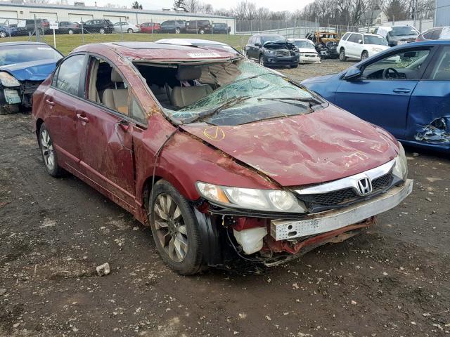 2HGFA16959H343433 - 2009 HONDA CIVIC EXL RED photo 1