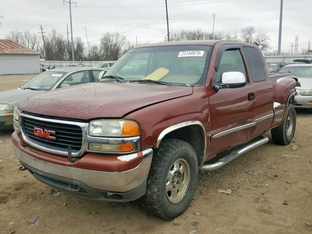 1GTEK19T5XZ507212 - 1999 GMC NEW SIERRA MAROON photo 2