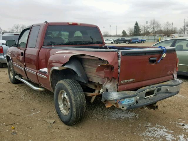 1GTEK19T5XZ507212 - 1999 GMC NEW SIERRA MAROON photo 3