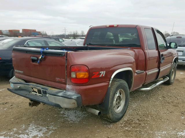 1GTEK19T5XZ507212 - 1999 GMC NEW SIERRA MAROON photo 4