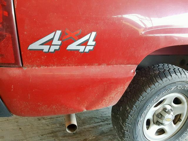 1GCEK14V33E285974 - 2003 CHEVROLET SILVERADO RED photo 9