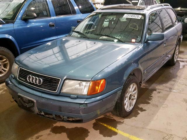 WAUFJ54A5NN140477 - 1992 AUDI 100 CS QUA BLUE photo 2