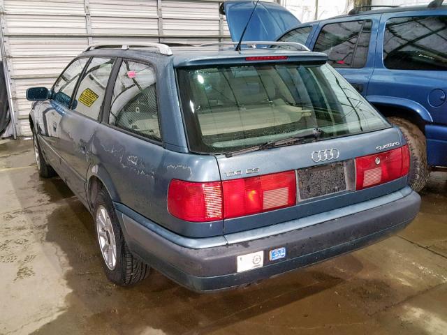 WAUFJ54A5NN140477 - 1992 AUDI 100 CS QUA BLUE photo 3