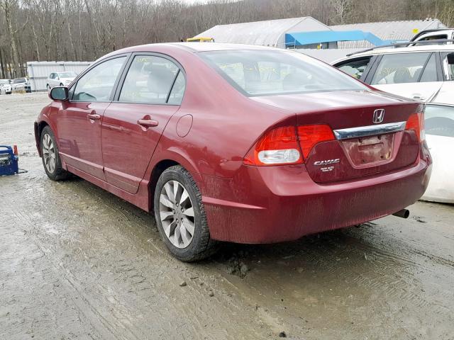 19XFA1F91AE053575 - 2010 HONDA CIVIC EXL RED photo 3