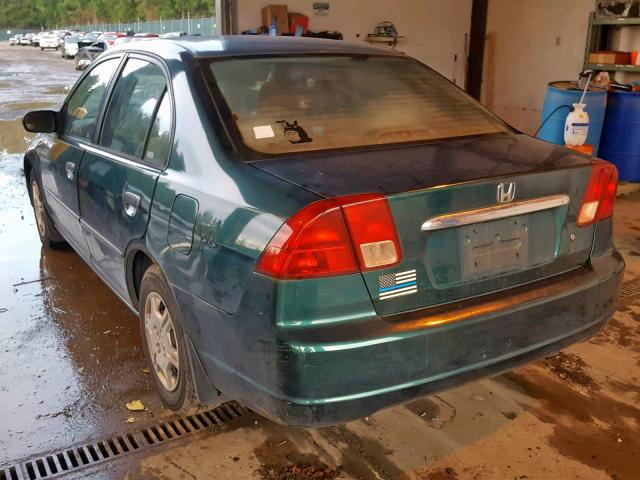 2HGES16122H566814 - 2002 HONDA CIVIC DX GREEN photo 3