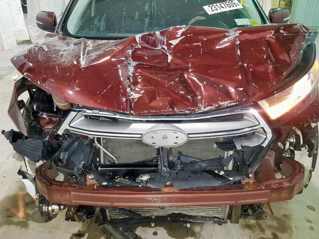 2FMTK4J97FBB90281 - 2015 FORD EDGE SEL BURGUNDY photo 7