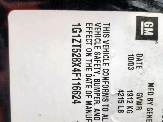 1G1ZT528X4F116624 - 2004 CHEVROLET MALIBU LS Қара фото 10