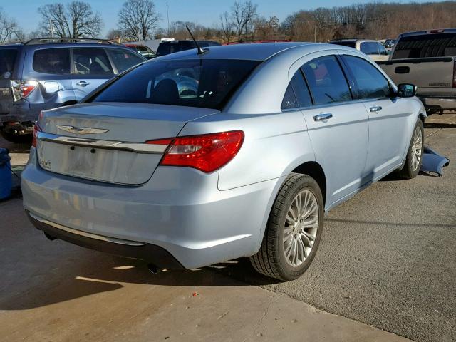 1C3CCBCGXCN308250 - 2012 CHRYSLER 200 LIMITE BLUE photo 4