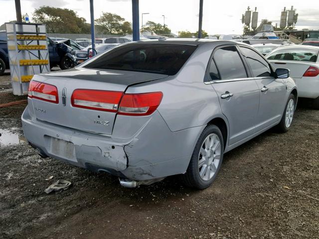 3LNHL2GC9AR608683 - 2010 LINCOLN MKZ SILVER photo 4