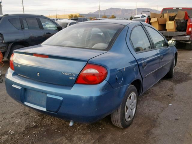 1B3ES26C73D227682 - 2003 DODGE NEON SE BLUE photo 4