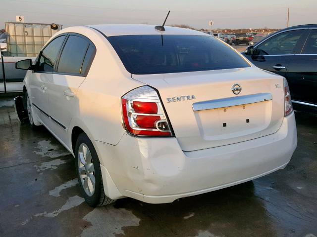 3N1AB6AP9AL701365 - 2010 NISSAN SENTRA 2.0 WHITE photo 3