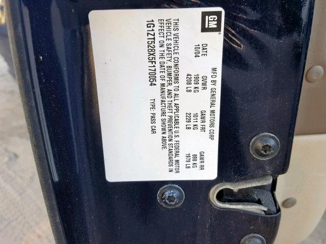 1G1ZT528X5F170054 - 2005 CHEVROLET MALIBU LS 蓝色 照片 10