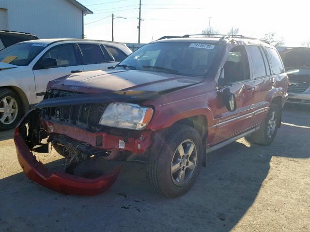 1J8GW68J34C213129 - 2004 JEEP GRAND CHER RED photo 2