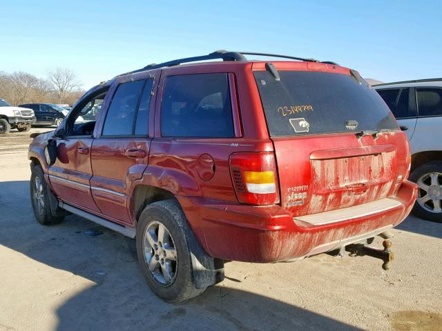 1J8GW68J34C213129 - 2004 JEEP GRAND CHER RED photo 3