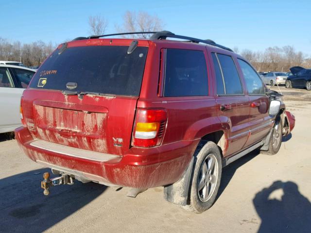 1J8GW68J34C213129 - 2004 JEEP GRAND CHER RED photo 4