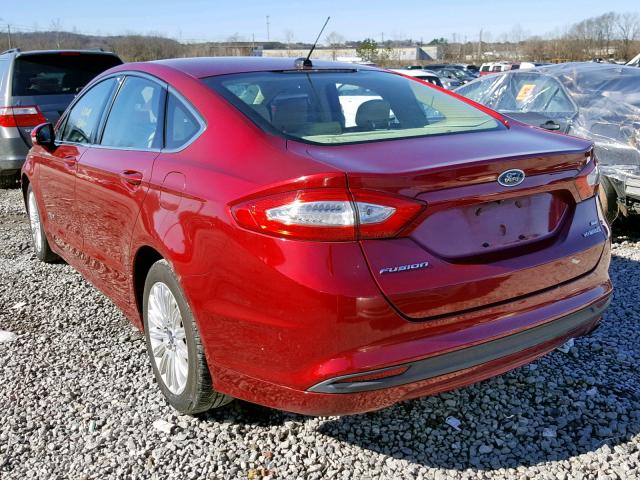 3FA6P0LU0DR258809 - 2013 FORD FUSION SE RED photo 3